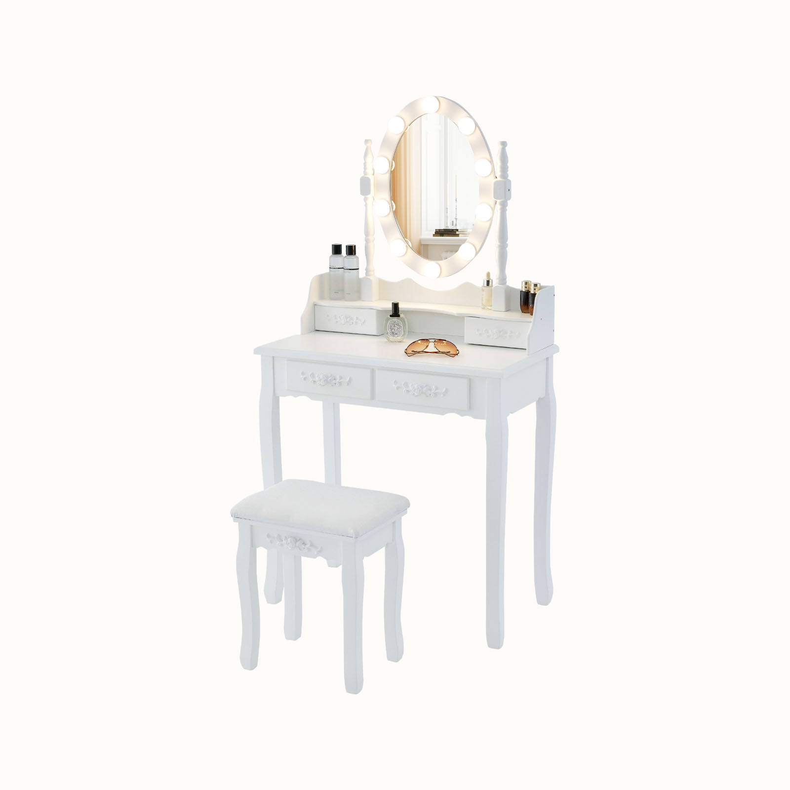 Ellegnt Dressing Table with Illuminated Mirror for Women