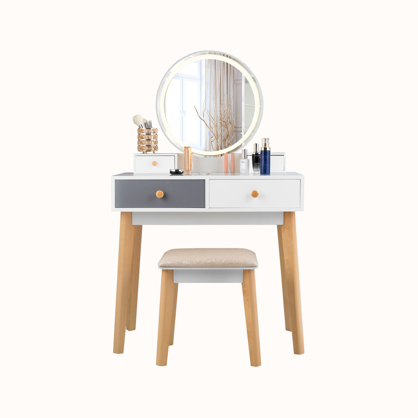 Ellegnt Dressing Table with Lights & Stool for Makeup