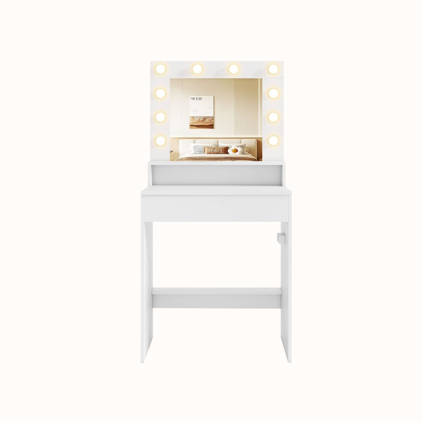 Ellegnt Dressing Table/ Makeup Table Vanity Desk with Mirror Lights and 3 Light Modes