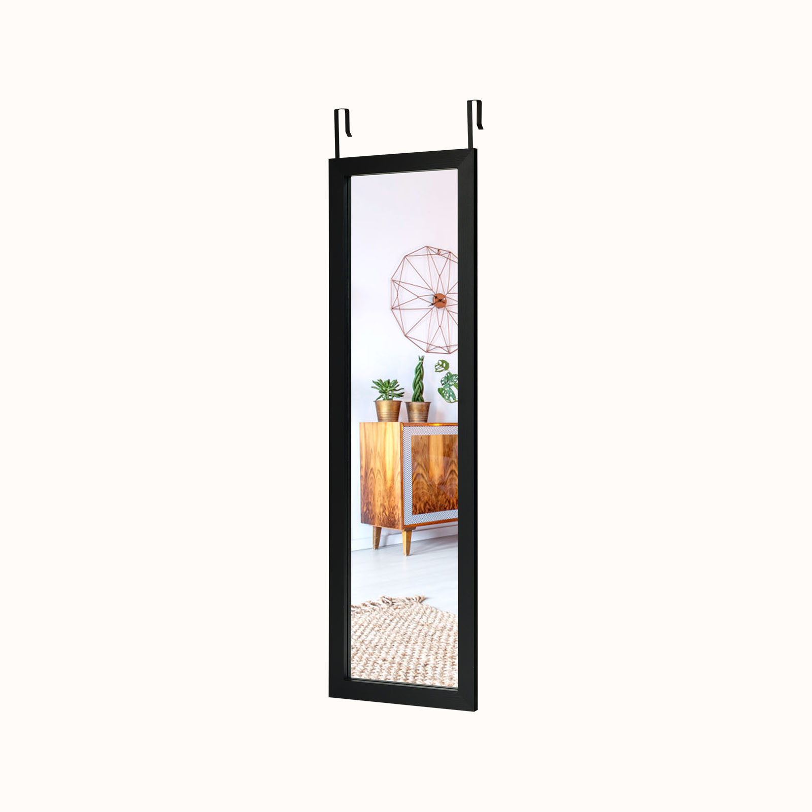Ellegnt Wall Mounted Dressing Mirror with Hanging Hooks