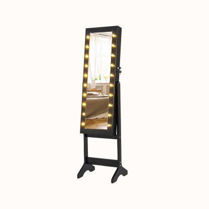 Ellegnt Standing Jewelry Armoire Organizer with Full-Length Mirror
