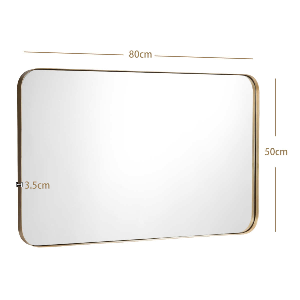 Ellegnt Bathroom Wall Mirror with Rounded Corner