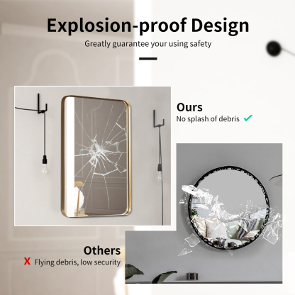 Ellegnt Bathroom Wall Mirror with Rounded Corner