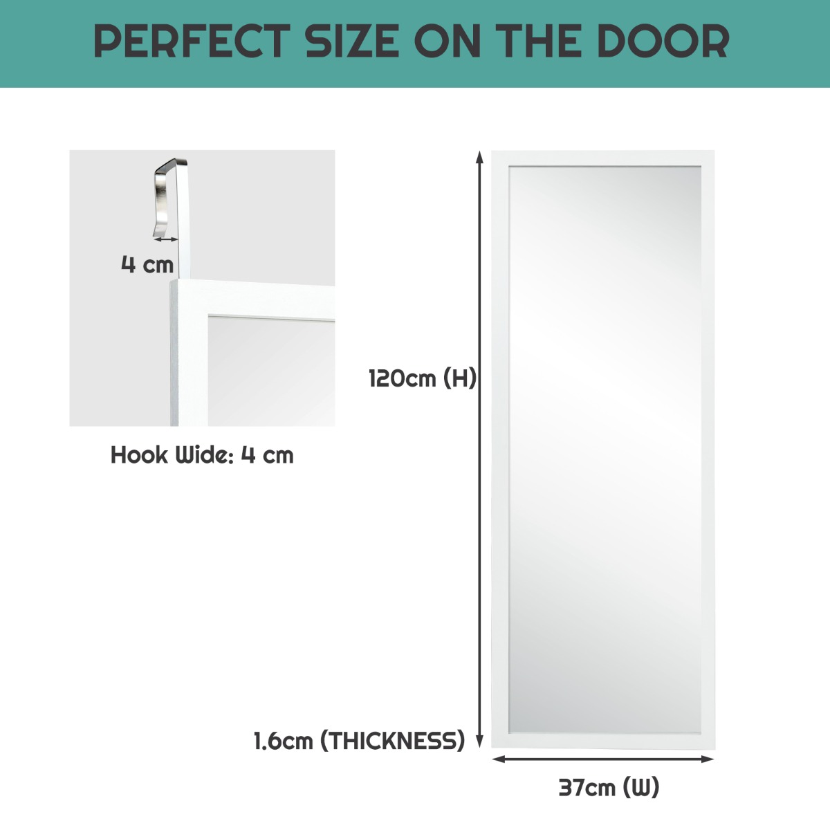 Ellegnt Wall Mounted Dressing Mirror with Hanging Hooks