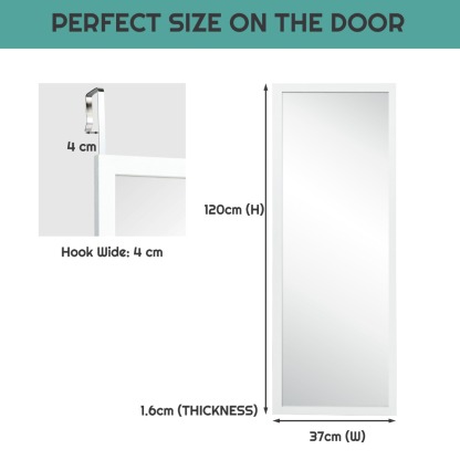 Ellegnt Wall Mounted Dressing Mirror with Hanging Hooks