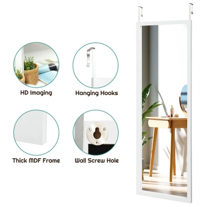 Ellegnt Wall Mounted Dressing Mirror with Hanging Hooks