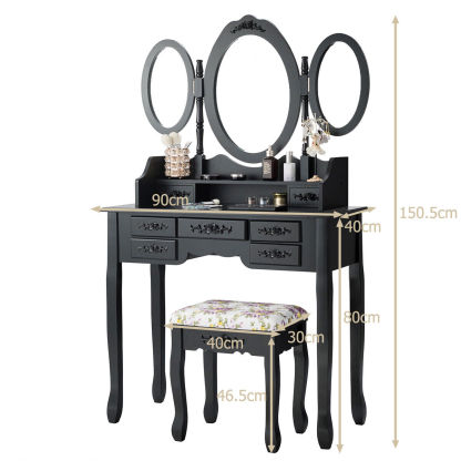 Ellegnt Dressing Table Set with Makeup Desk & Stool