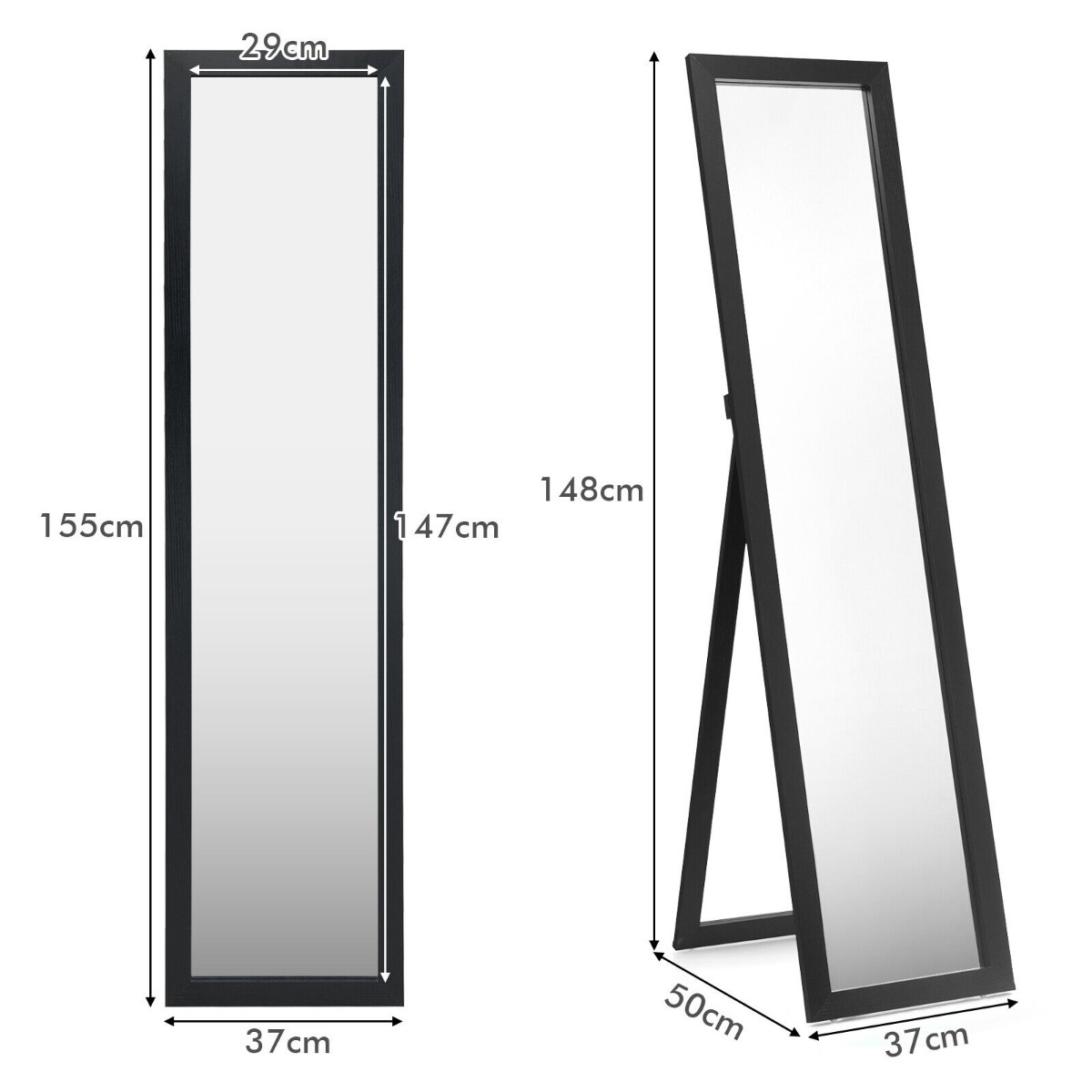 Ellegnt Full-length Wood Mirror with Wooden Frame