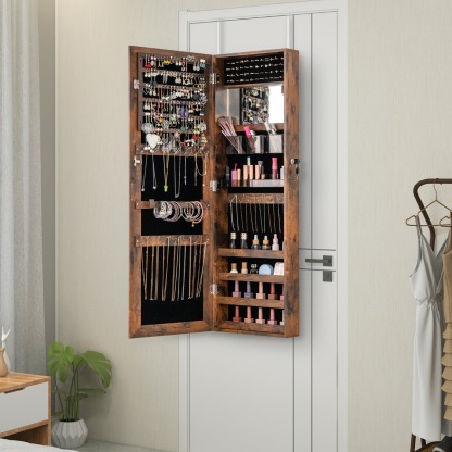 Ellegnt Wall Door Mounted Jewelry Mirror Cabinet Armoire Organizer