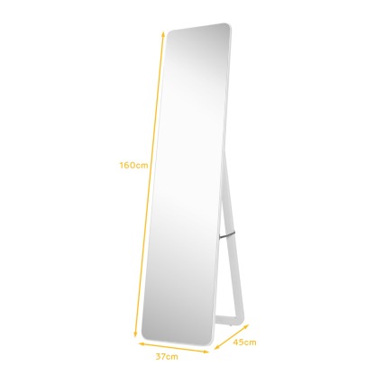 Ellegnt Floor Mirror with Stand and Solid Wood Frame for Living Room