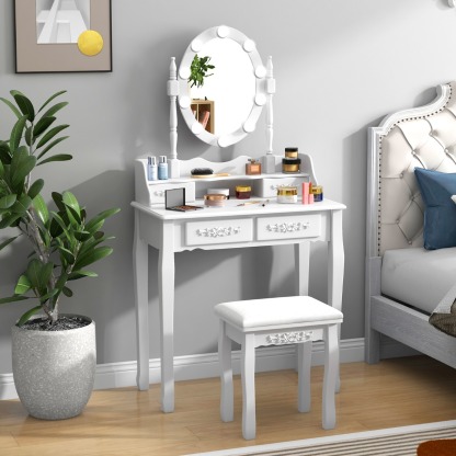 Ellegnt Dressing Table with Illuminated Mirror for Women