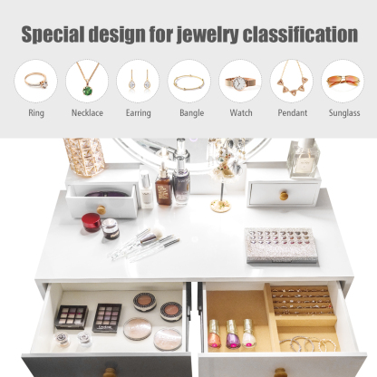 Ellegnt Dressing Table with Lights & Stool for Makeup