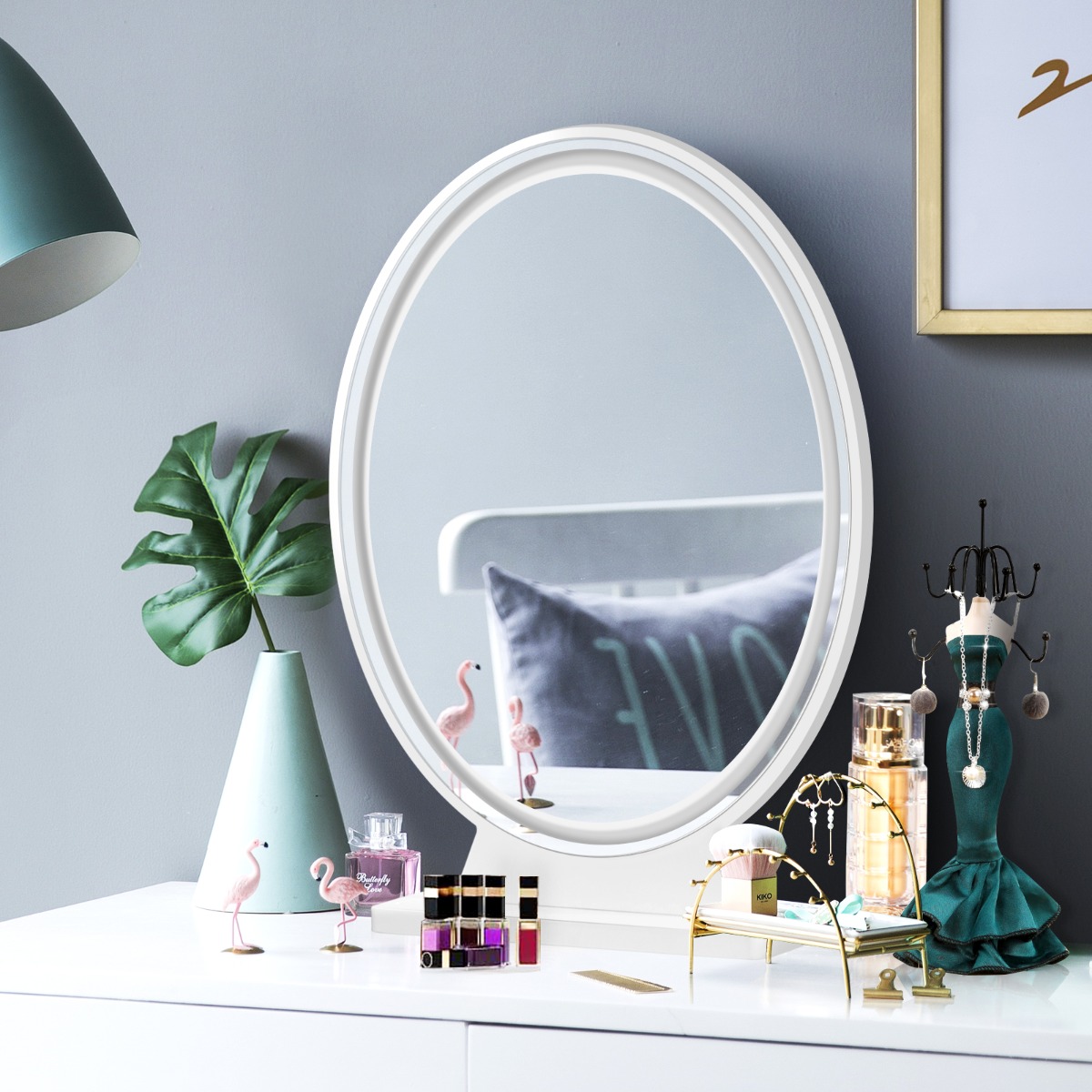 Ellegnt Large Lighted Makeup Mirror with Remote Control & 4 Colour Modes