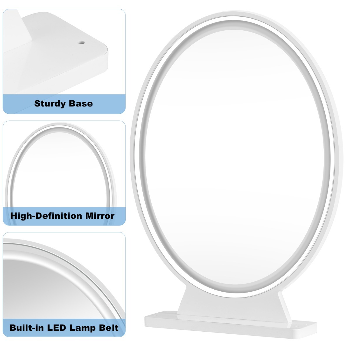 Ellegnt Large Lighted Makeup Mirror with Remote Control & 4 Colour Modes