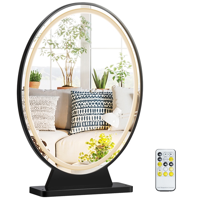 Ellegnt Large Lighted Makeup Mirror with Remote Control & 4 Colour Mod