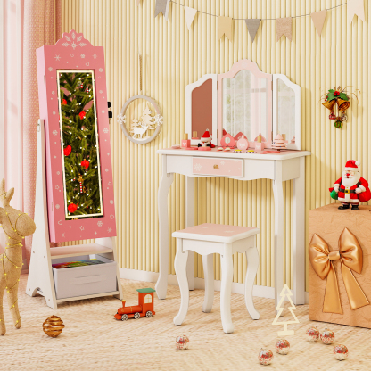 Standing Children Jewelry Organizer with Full-Length Mirror