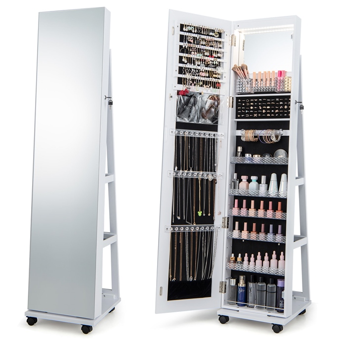 Ellegnt 163 CM 3-Color LED Jewellery Cabinet/ Jewelry Armoire