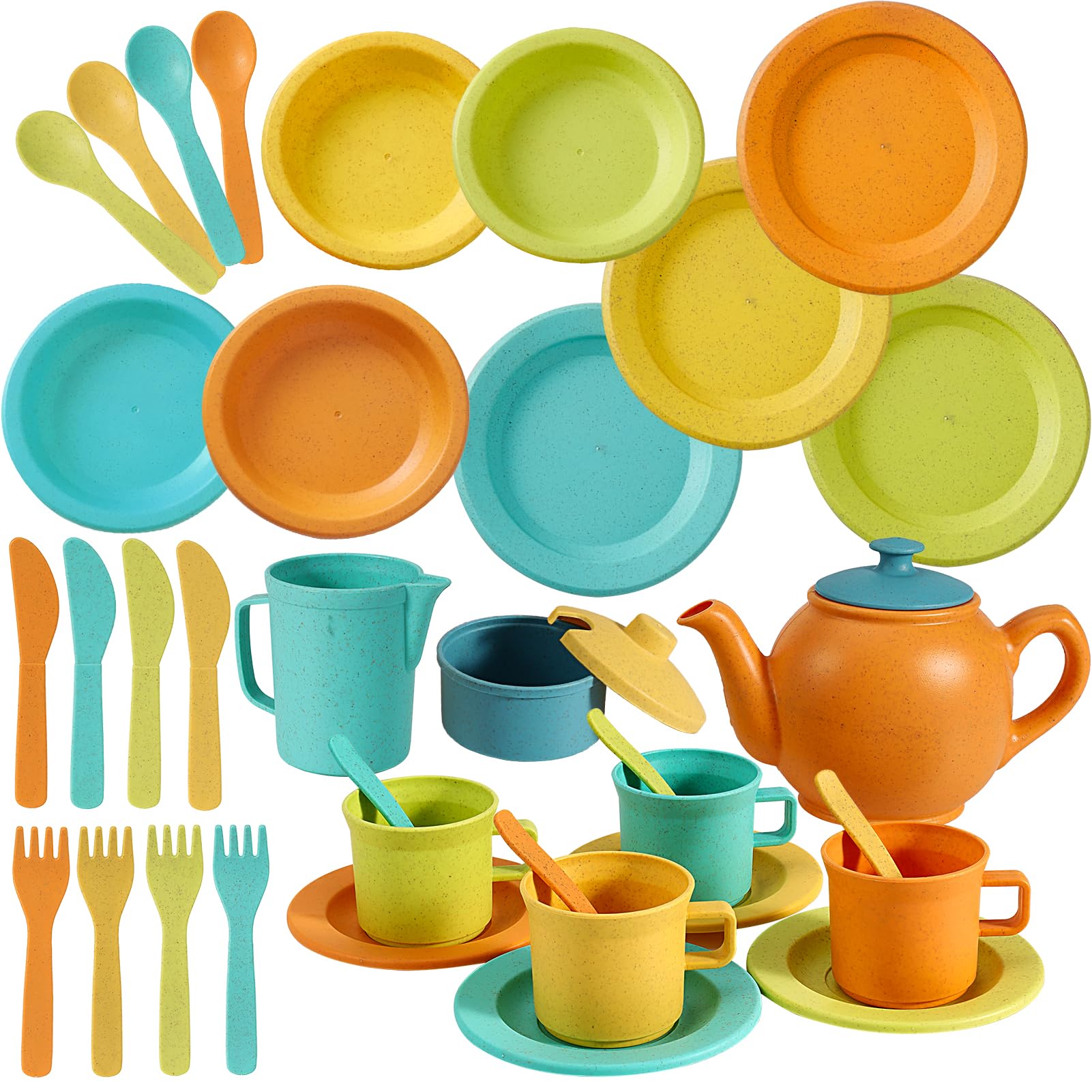 Accesorios de Cocina Juguete y Juego de Té para Niños, Utensilios Cocina Juguetes Educativos Juegos de rol Regalo para Niños Niñas Infantil