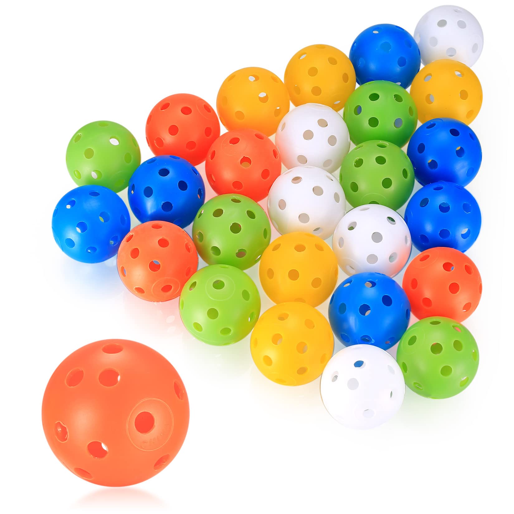 28 pelotas de práctica de golf, pelotas de golf de práctica de flujo de aire hueco, pelotas de plástico de 40 mm para práctica de swing, campo de prácticas al aire libre