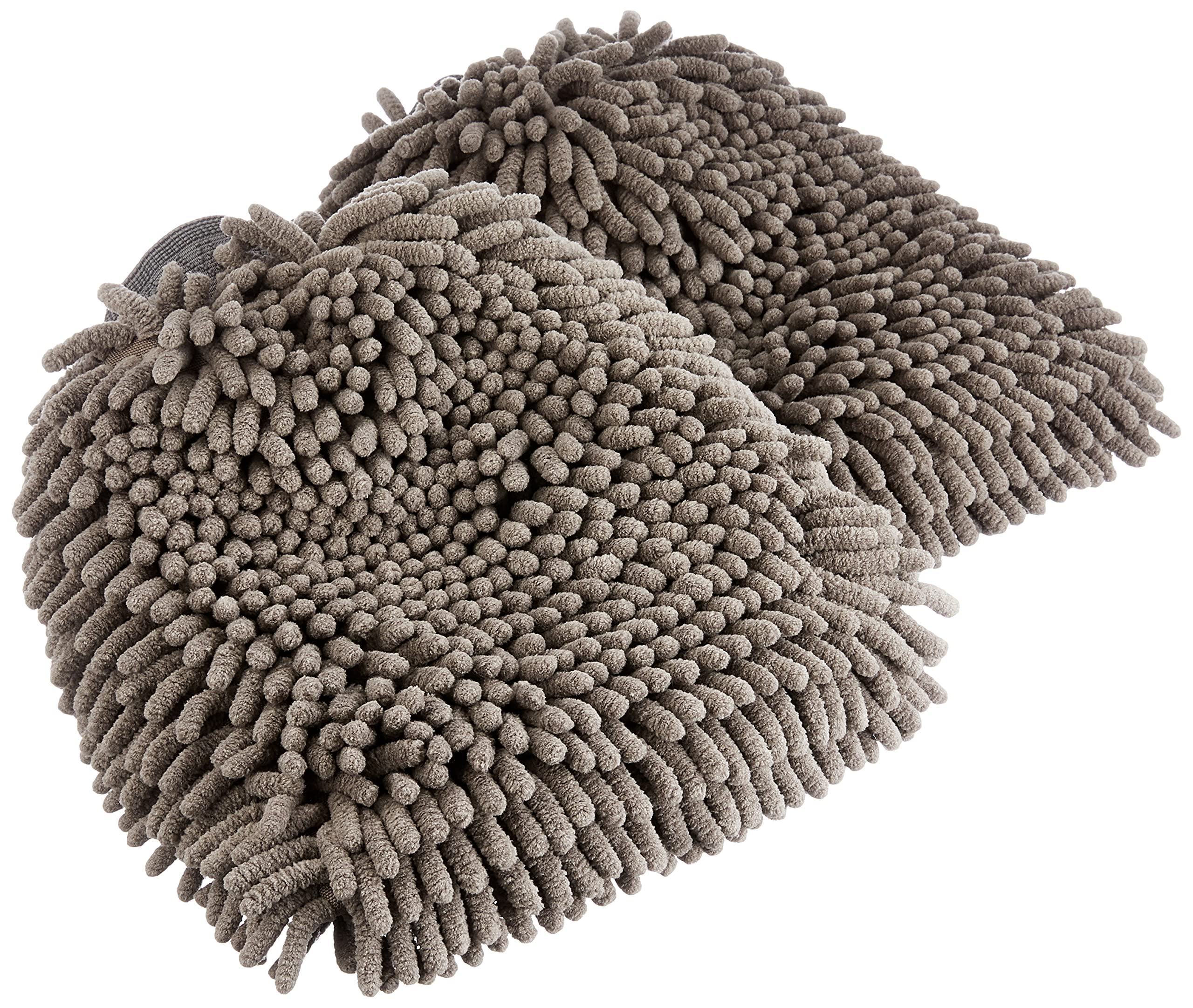 Manoplas de microfibra de lujo para lavado y secado de autos, paquete de 2, 30 cm de largo x 20 cm de ancho, color gris