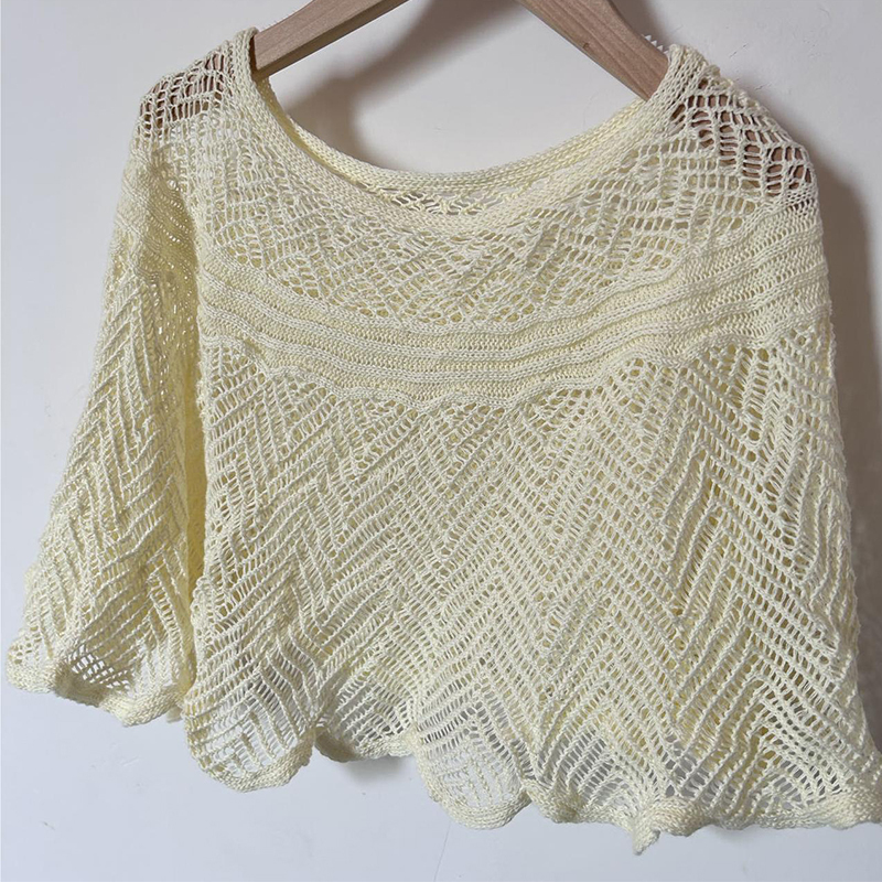 Small shawl knitted blouse
