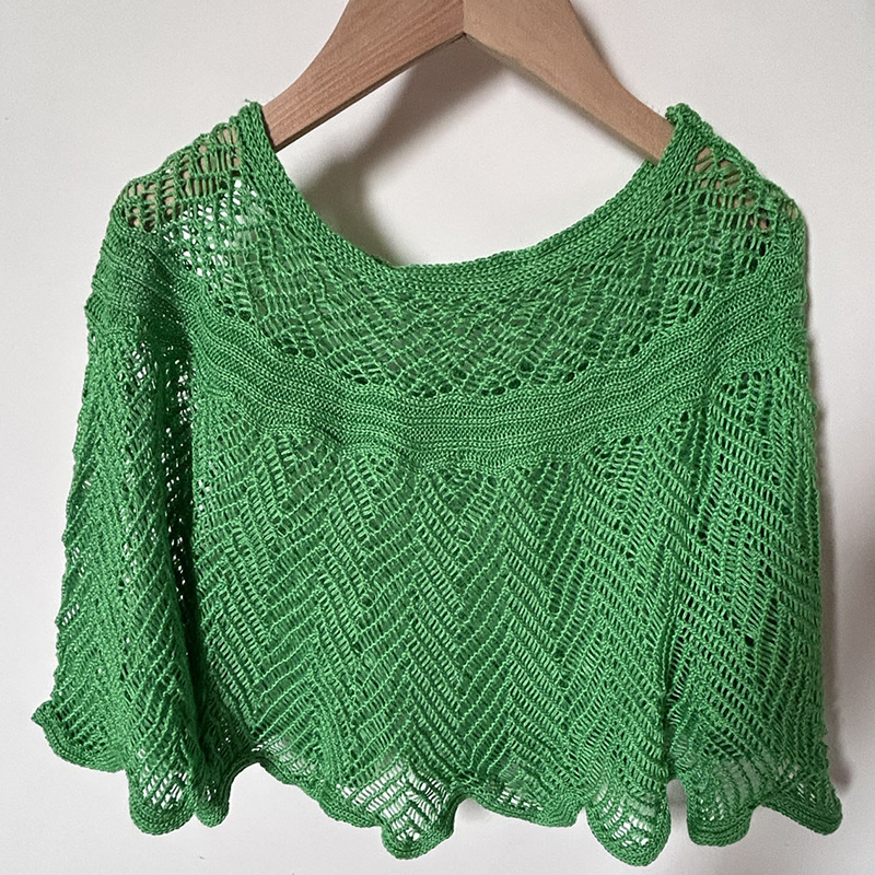Small shawl knitted blouse