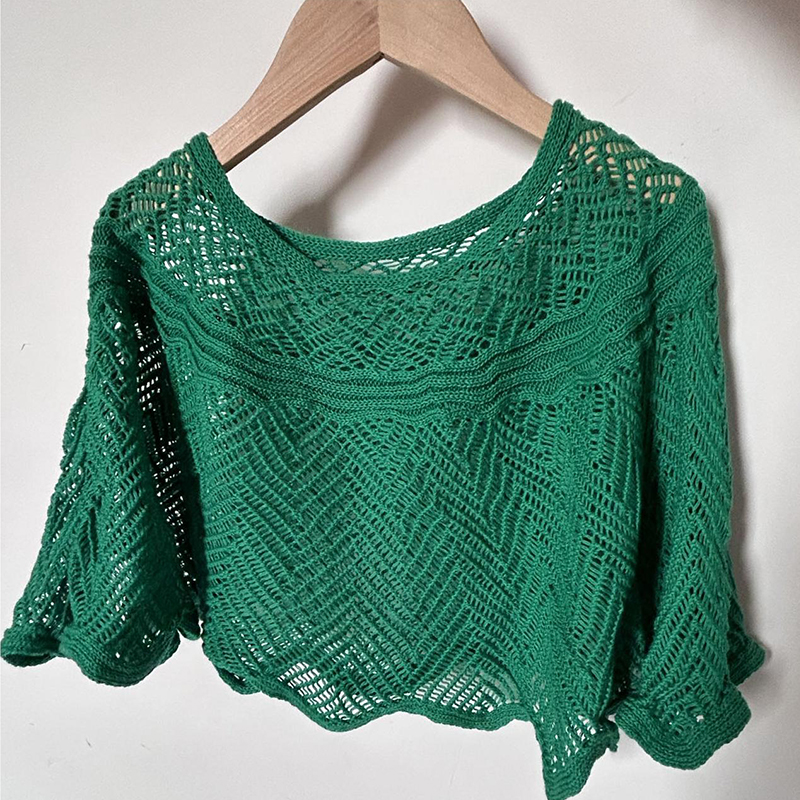 Small shawl knitted blouse