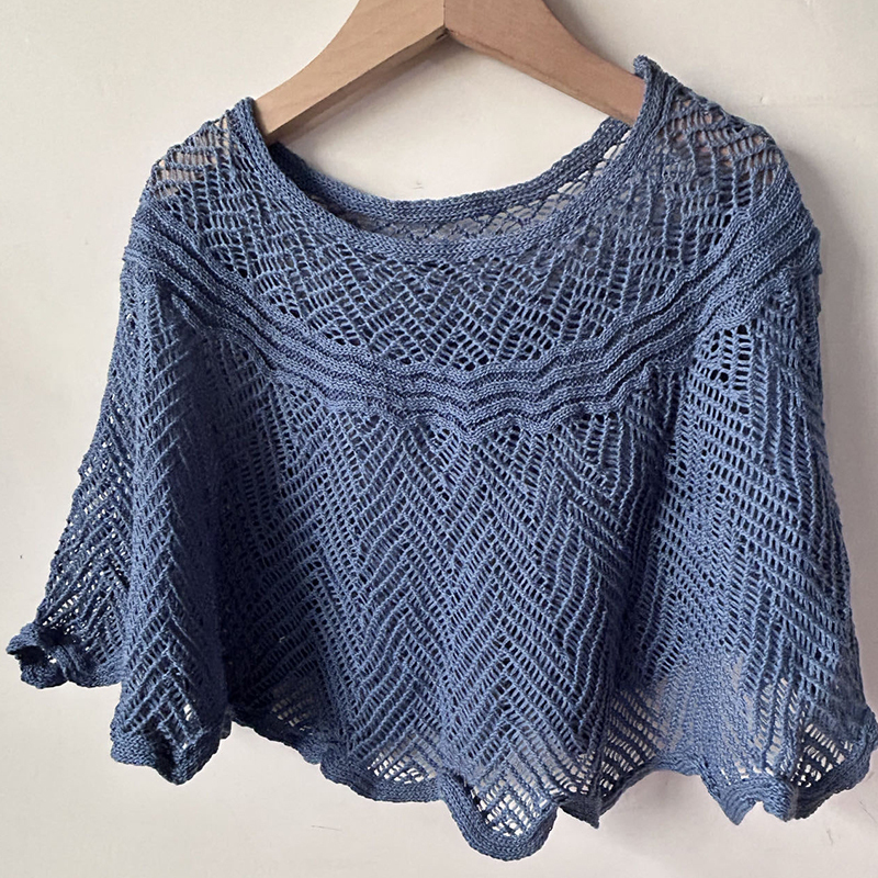 Small shawl knitted blouse