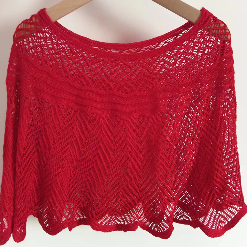 Small shawl knitted blouse