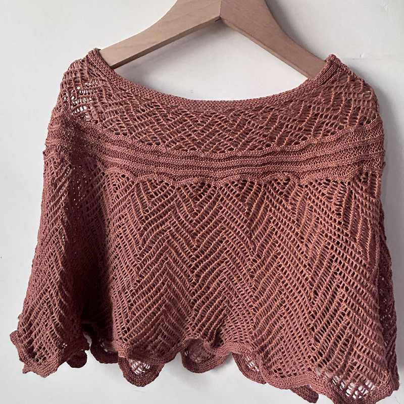 Small shawl knitted blouse