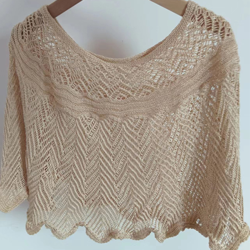 Small shawl knitted blouse