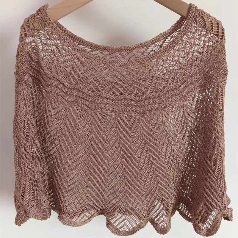 Small shawl knitted blouse