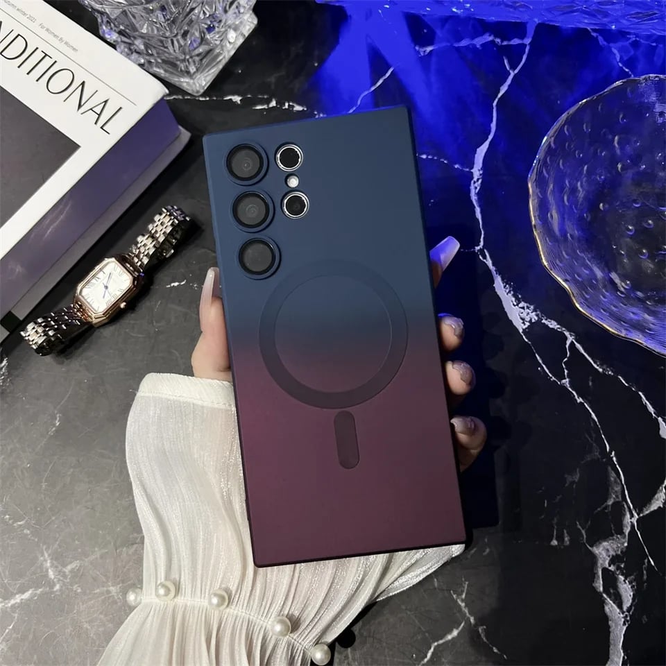 Magnetic Wireless Charging Gradient Color Case for Samsung S25~ S21 Ultra