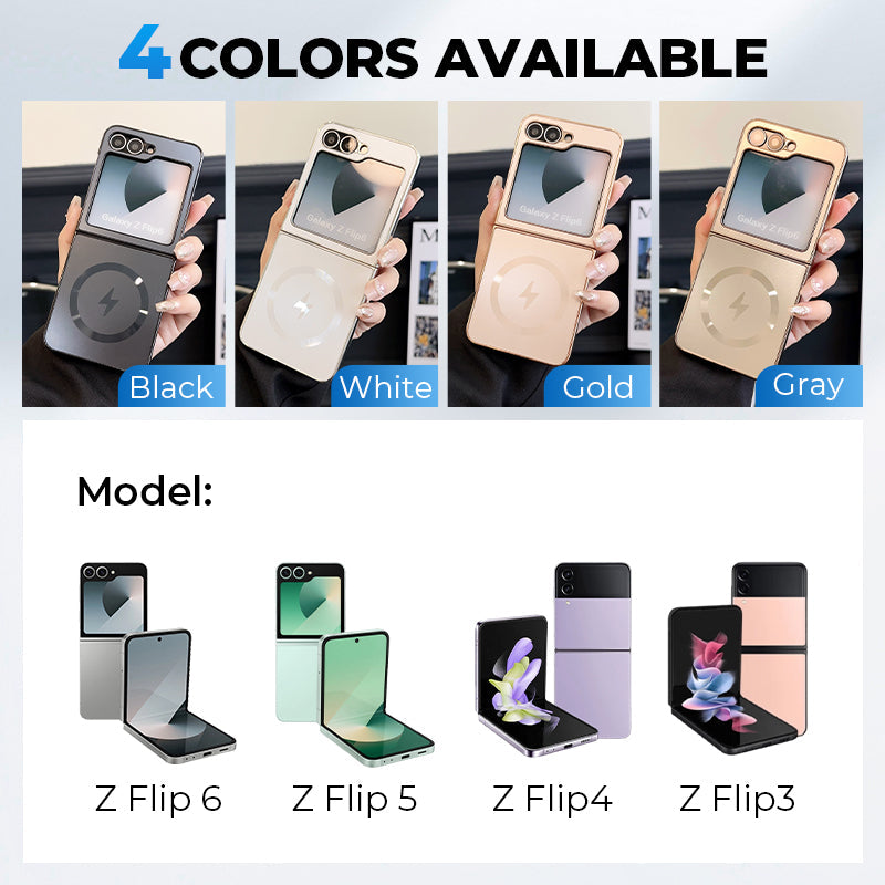Electroplated Frosted Magnetic Case Cover for Samsung Z Flip 6/5/4/3 Series