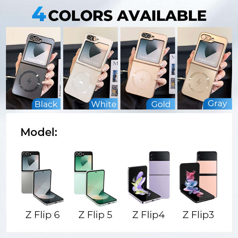 Electroplated Frosted Magnetic Case Cover for Samsung Z Flip 6/5/4/3 Series
