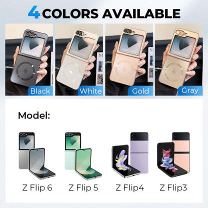 Electroplated Frosted Magnetic Case Cover for Samsung Z Flip 6/5/4/3 Series