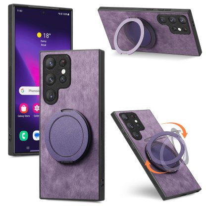 Magnetic Shockproof Leather Ring Stand Case For Samsung Galaxy S25/S24/S23/S22 Series and Galaxy A54/A55/A56