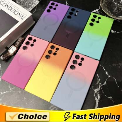 Magnetic Wireless Charging Gradient Color Case for Samsung S25~ S21 Ultra
