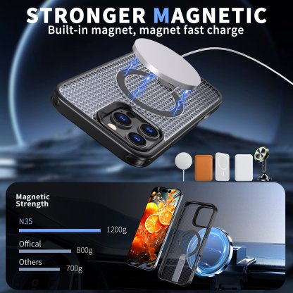 📲Honeycomb Heat Dissipation Magnetic Stand Case for iPhone 16/15/14/13/12 Series