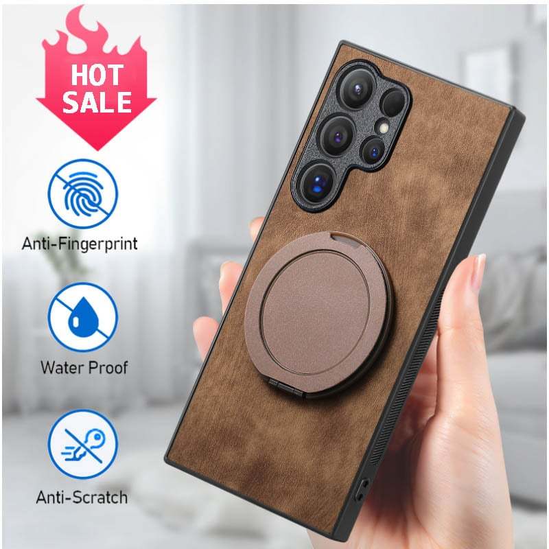 Magnetic Shockproof Leather Ring Stand Case For Samsung Galaxy S25/S24/S23/S22 Series and Galaxy A54/A55/A56