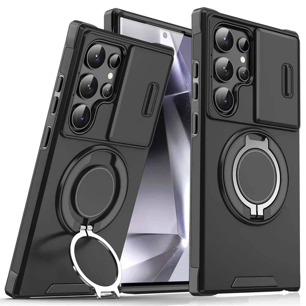 New Slide Camera Protection Magnetic Stand Phone Case for Samsung S25