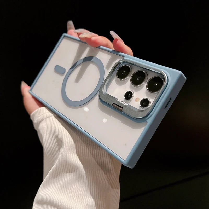 (S25 Updated) Magsafe Hidden Holder Clear Case For Samsung Galaxy S25 S24 Ultra S22 Plus S23 FE Shockproof Magnetic Wirelesss Charge Cover