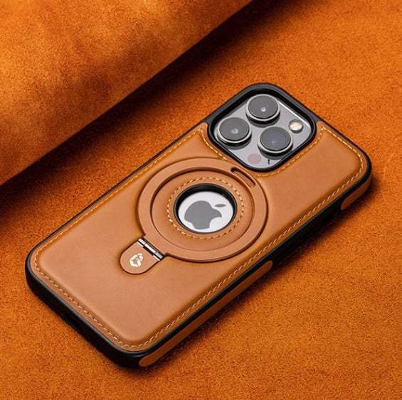 Full-Coverage Shockproof Leather Magnetic Stand iPhone Case for iPhone 16 15 14 13 12