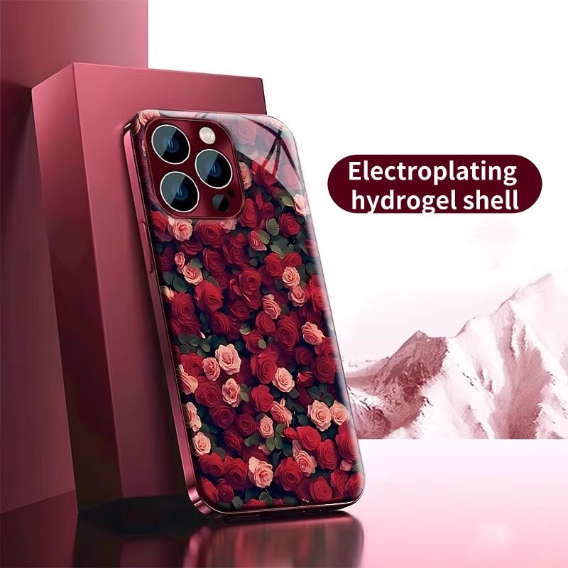 Suitable for iPhone 16/15/14/13/12/11 electroplated full screen rose phone case