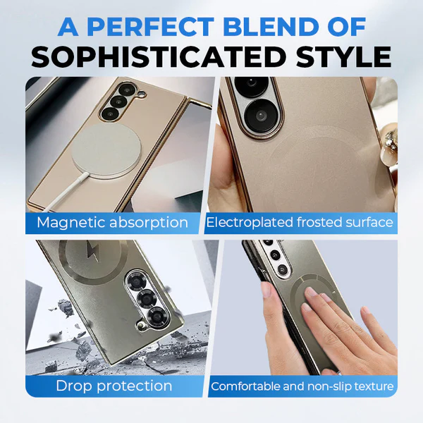 Electroplated Matte Magnetic Case for Samsung Z Fold 6/5/4/3 Series
