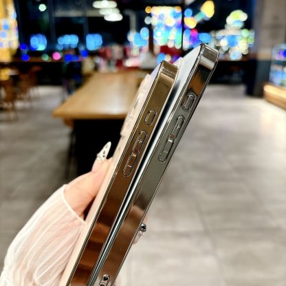 Electroplated AG frosted fine circle magnetic phone case with acrylic lens protection for iPhone 16/15/14/13/12 series