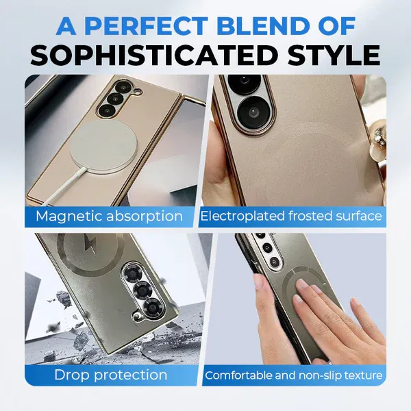 Electroplated Matte Magnetic Case for Samsung Z Fold 6/5/4/3 Series