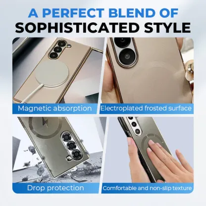 Electroplated Matte Magnetic Case for Samsung Z Fold 6/5/4/3 Series