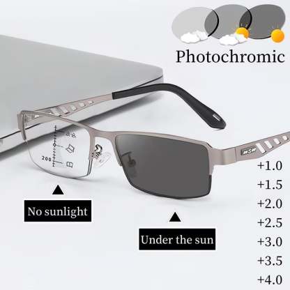 🔥ULTRA-LIGHT MULTI-FOCAL PHOTOCHROMIC READING GLASSES - Optional Glasses Degrees