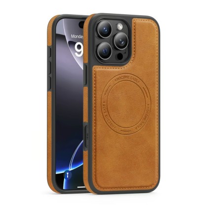 All-around Protection Leather Magsafe Magnetic Charging Phone Case for iPhone 16 ~ 12 Series